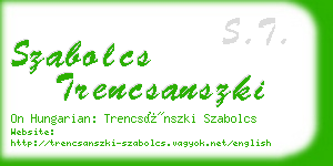 szabolcs trencsanszki business card